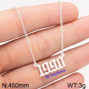 Stainless Steel Necklace - KN111763-WGNF
