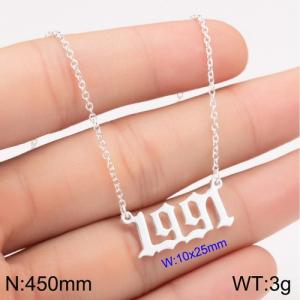 Stainless Steel Necklace - KN111765-WGNF