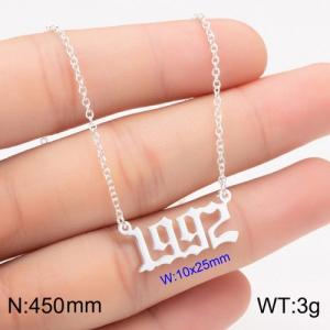 Stainless Steel Necklace - KN111767-WGNF