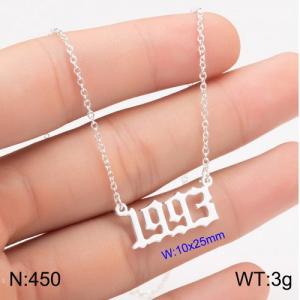 Stainless Steel Necklace - KN111769-WGNF