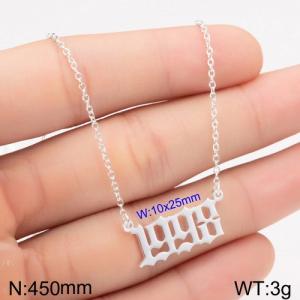 Stainless Steel Necklace - KN111779-WGNF