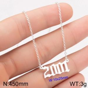 Stainless Steel Necklace - KN111785-WGNF