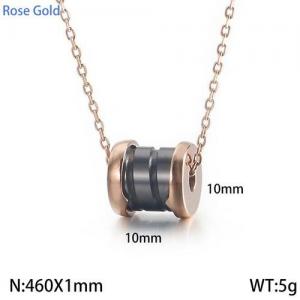 SS Rose Gold-Plating Necklace - KN111787-KFC