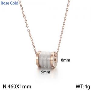 SS Rose Gold-Plating Necklace - KN111789-KFC