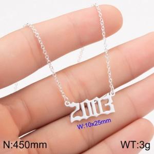 Stainless Steel Necklace - KN111789-WGNF