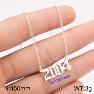 Stainless Steel Necklace - KN111791-WGNF