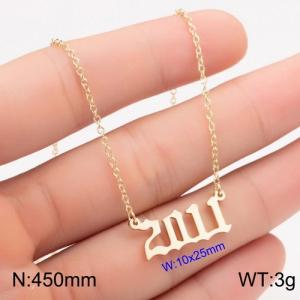 SS Gold-Plating Necklace - KN111804-WGNF