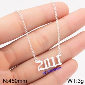 Stainless Steel Necklace - KN111805-WGNF