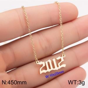 SS Gold-Plating Necklace - KN111806-WGNF
