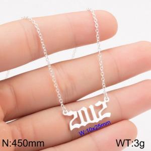 Stainless Steel Necklace - KN111807-WGNF