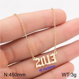 SS Gold-Plating Necklace - KN111808-WGNF