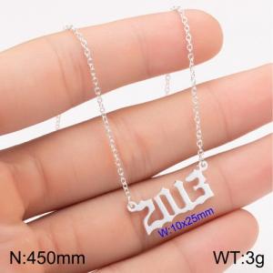 Stainless Steel Necklace - KN111809-WGNF