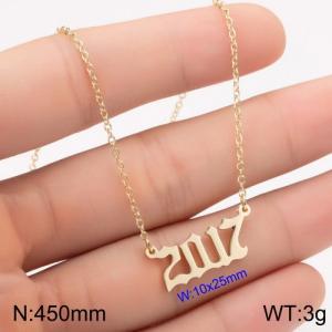 SS Gold-Plating Necklace - KN111816-WGNF