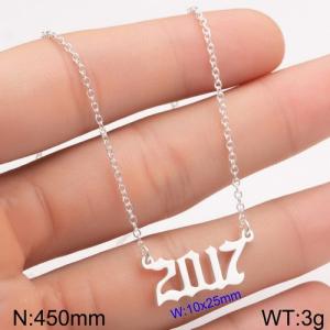 Stainless Steel Necklace - KN111817-WGNF