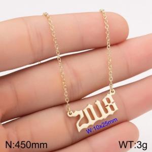 SS Gold-Plating Necklace - KN111818-WGNF
