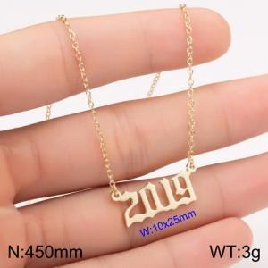 SS Gold-Plating Necklace - KN111820-WGNF