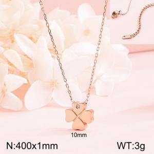 SS Rose Gold-Plating Necklace - KN111840-KFC