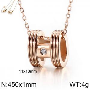 Stainless Steel Stone & Crystal Necklace - KN111843-KFC