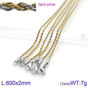 SS Gold-Plating Necklace - KN111850-BD