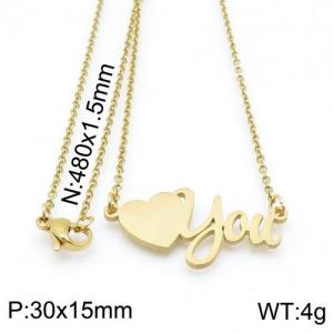 SS Gold-Plating Necklace - KN112015-SS