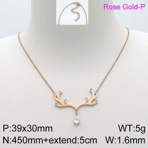 Stainless Steel Stone Necklace - KN112223-GC