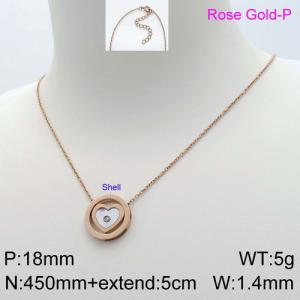 Stainless Steel Stone Necklace - KN112227-GC