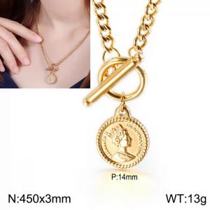 SS Gold-Plating Necklace - KN112507-Z