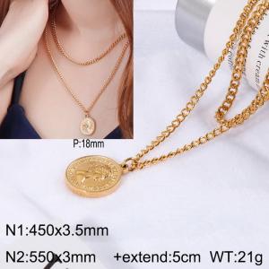 SS Gold-Plating Necklace - KN112508-Z