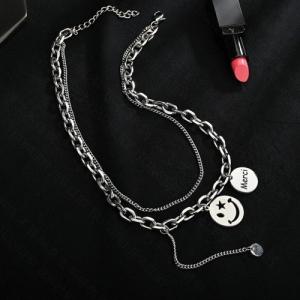 Stainless Steel Necklace - KN112773-WGHF