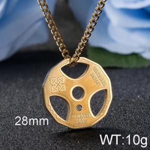 SS Gold-Plating Necklace - KN112781-WGQF