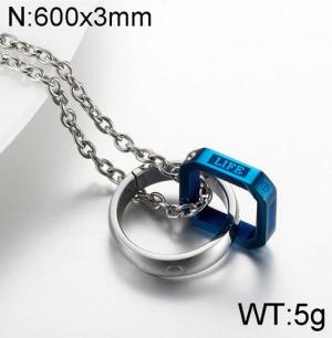 Stainless Steel Necklace - KN112788-WGQF