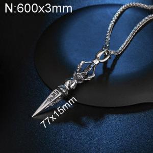 Stainless Steel Necklace - KN112793-WGQF