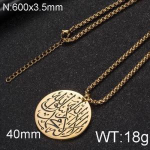 SS Gold-Plating Necklace - KN112794-WGQ