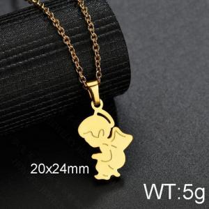 SS Gold-Plating Necklace - KN112799-WGQ