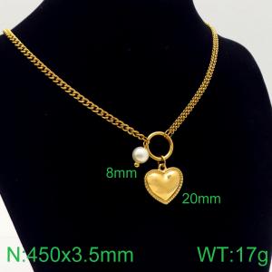 SS Gold-Plating Necklace - KN113624-Z