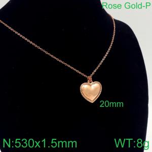 SS Rose Gold-Plating Necklace - KN113626-Z
