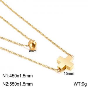 SS Gold-Plating Necklace - KN113627-Z