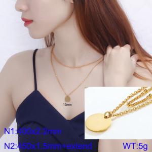 SS Gold-Plating Necklace - KN113855-Z