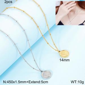 SS Gold-Plating Necklace - KN113859-Z