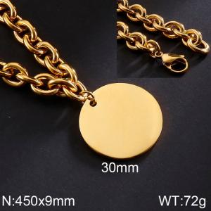 SS Gold-Plating Necklace - KN113986-Z