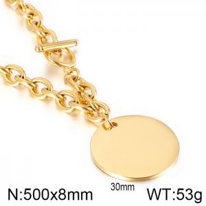 SS Gold-Plating Necklace - KN113988-Z