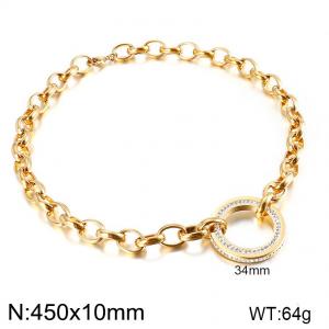 SS Gold-Plating Necklace - KN113989-Z