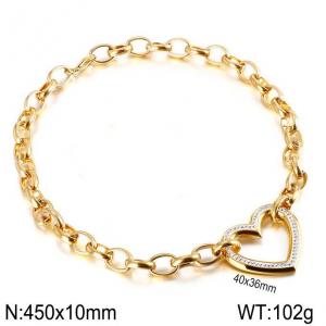 SS Gold-Plating Necklace - KN114001-Z