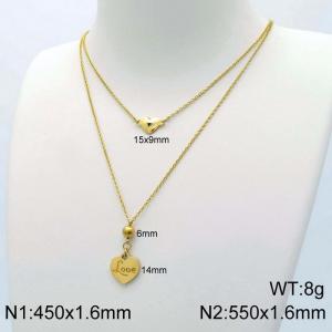 SS Gold-Plating Necklace - KN114065-Z