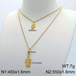 SS Gold-Plating Necklace - KN114068-Z