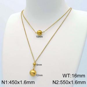 SS Gold-Plating Necklace - KN114069-Z