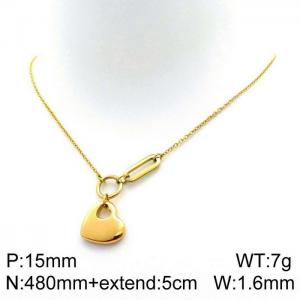 SS Gold-Plating Necklace - KN114082-Z