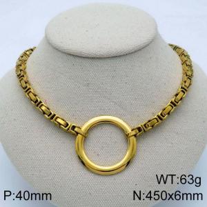 SS Gold-Plating Necklace - KN114104-Z