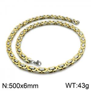 SS Gold-Plating Necklace - KN114163-Z