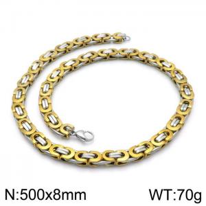 SS Gold-Plating Necklace - KN114191-Z